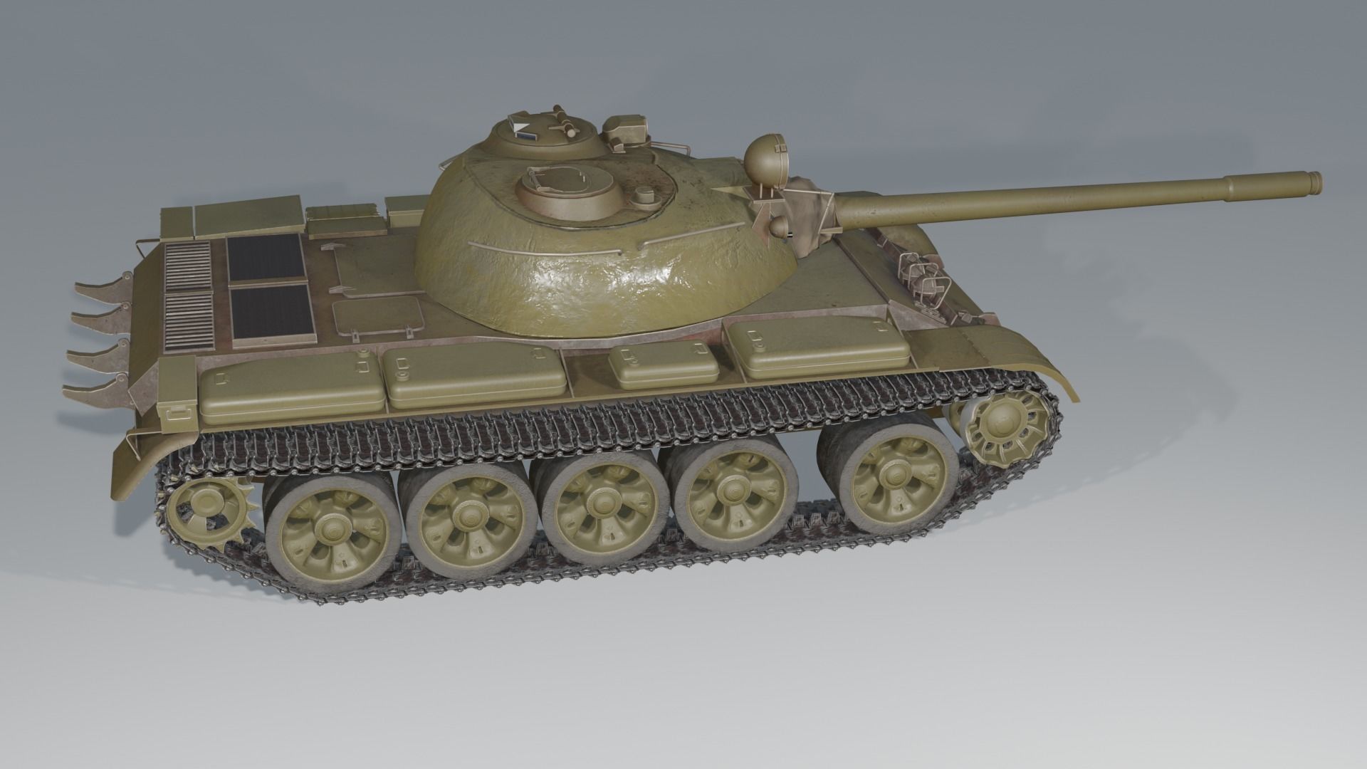 T 55 soviet main battle tank T-55A 3D model_16