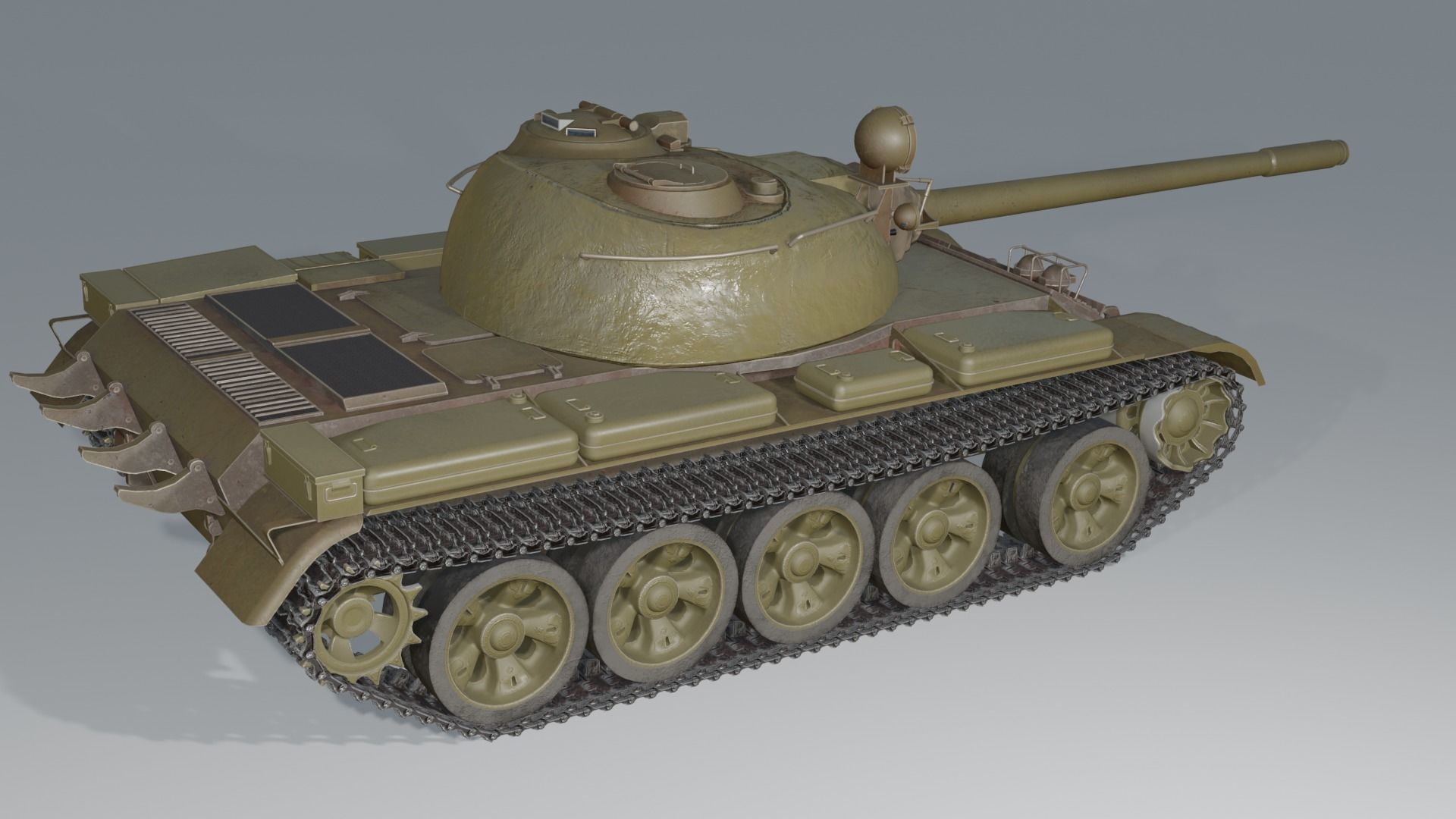 T 55 soviet main battle tank T-55A 3D model_15