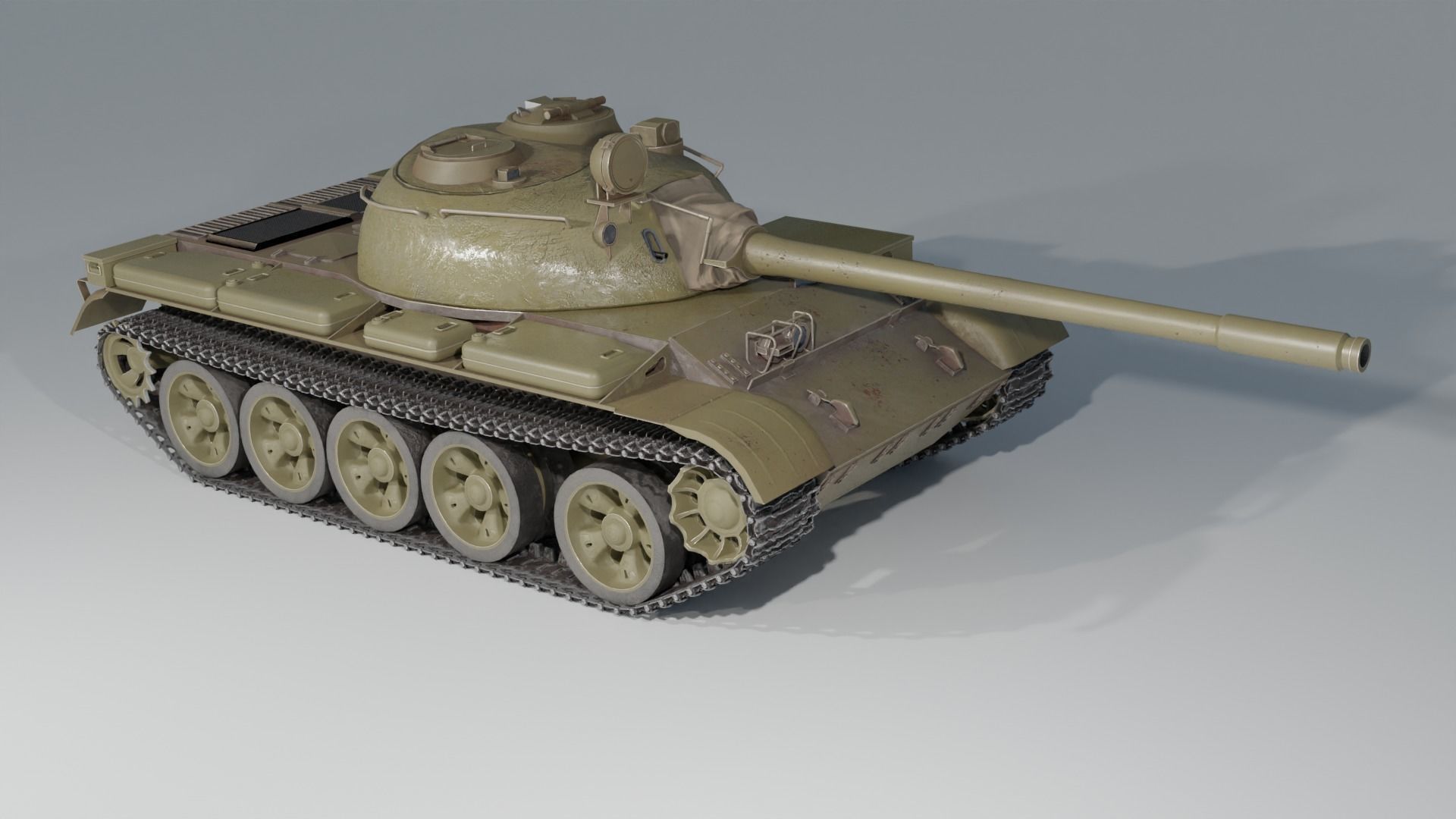 T 55 soviet main battle tank T-55A 3D model_2
