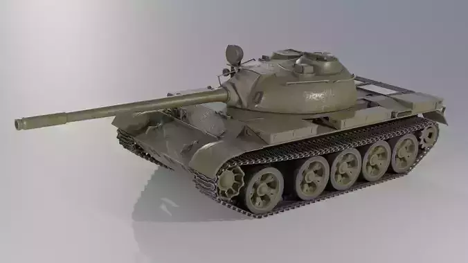 T 55 soviet main battle tank T-55A 3D model