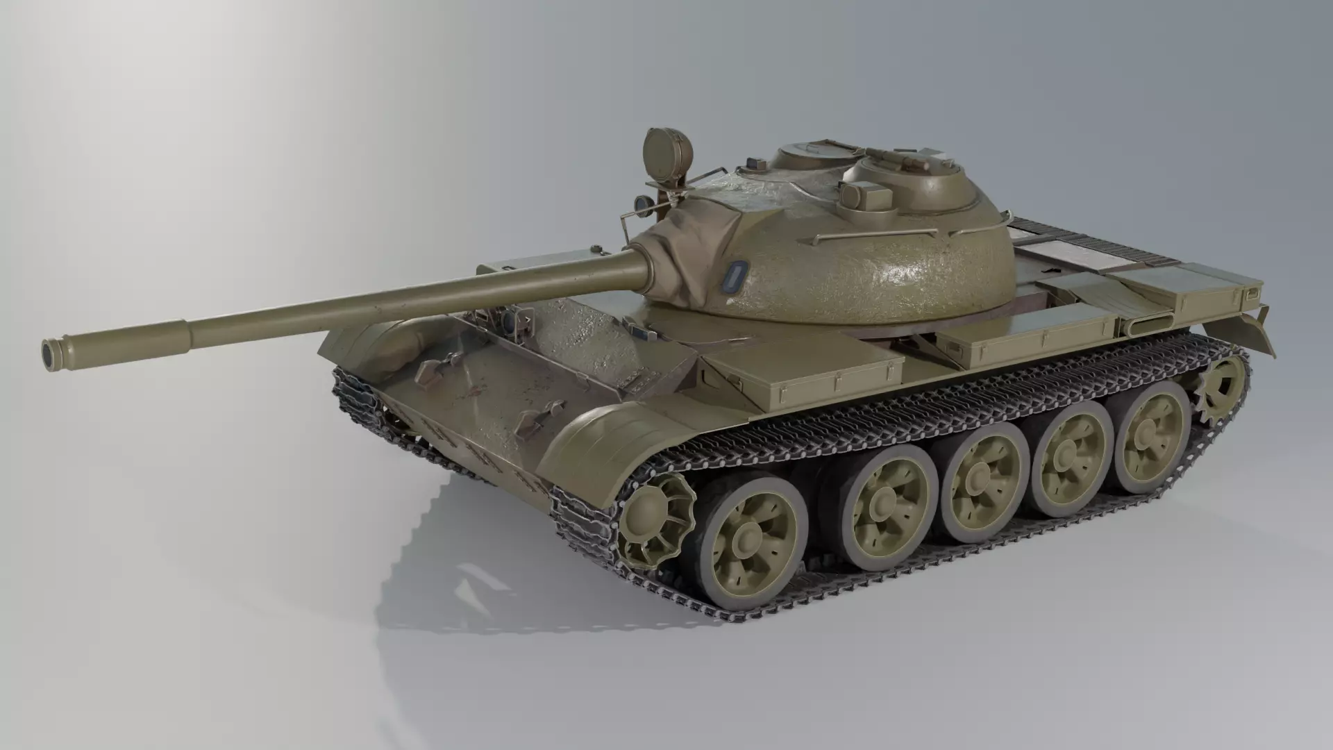 T 55 soviet main battle tank T-55A 3D model_0