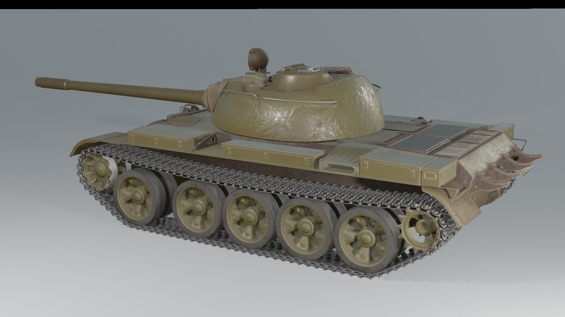 T 55 soviet main battle tank T-55A 3D model_11
