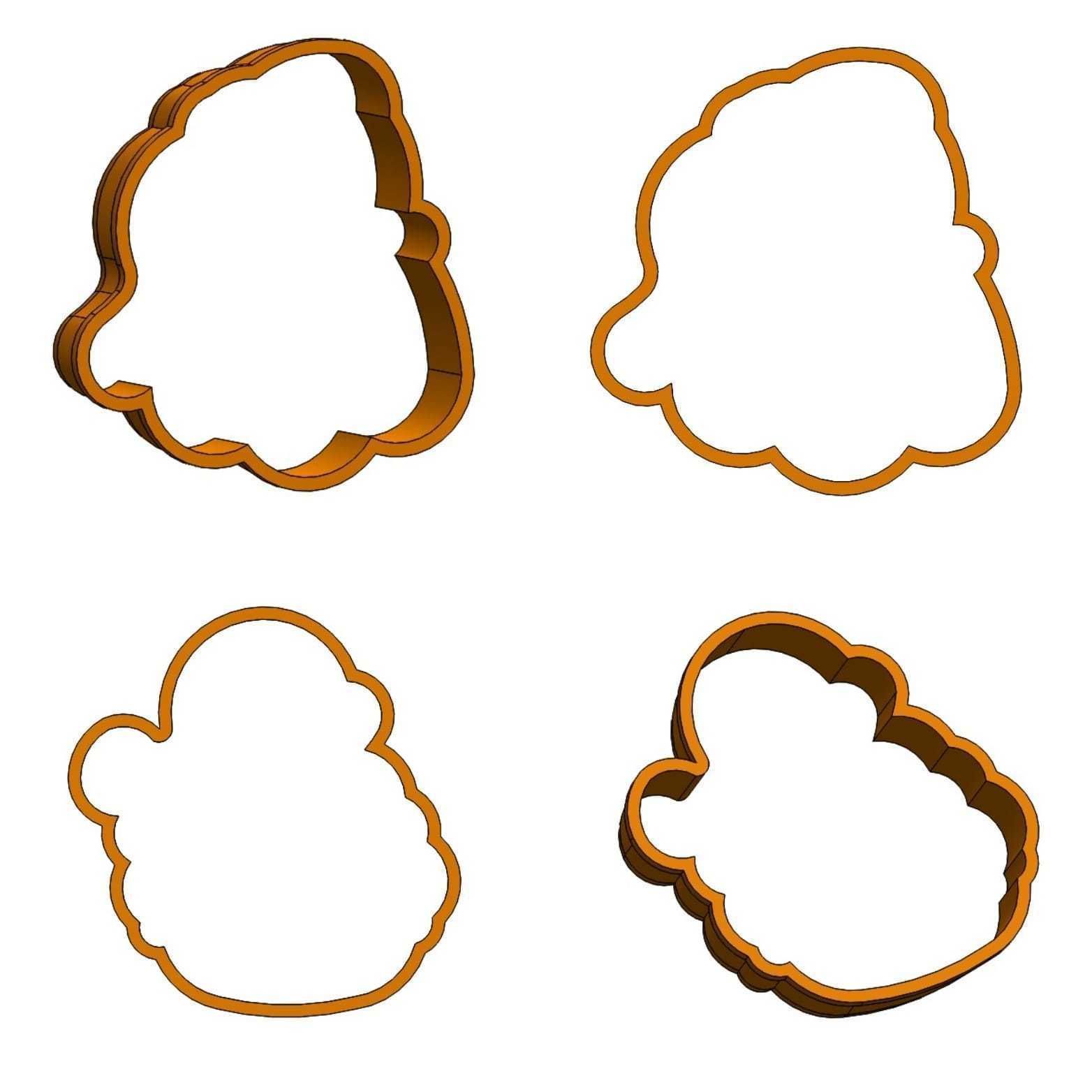 Santa Claus and Mama Claus Cutter 3D print model_1