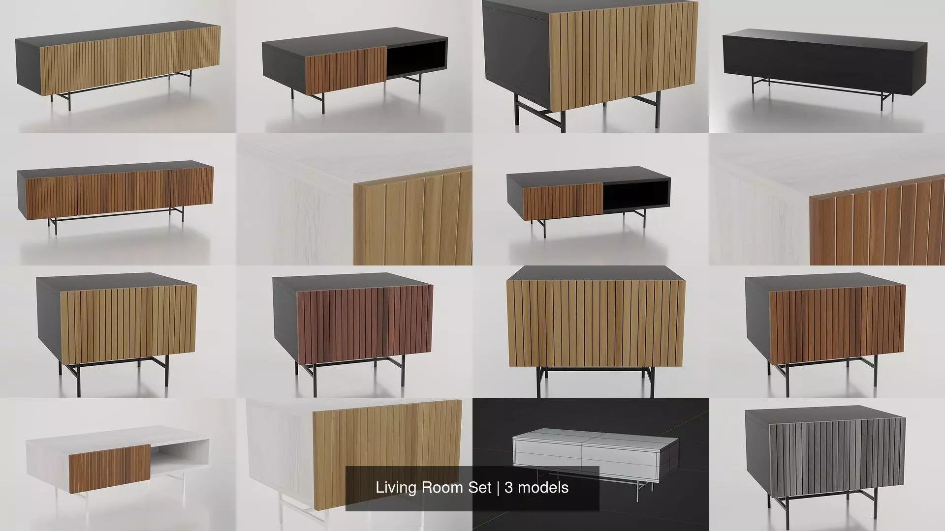 Living Room Set 3D Model Collection_0