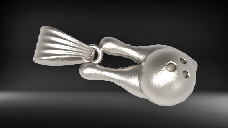 3D Bowling Ball and Pins Pendant Charm Necklace Jewelry 3D print model_18