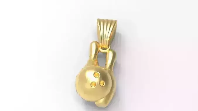 3D Bowling Ball and Pins Pendant Charm Necklace Jewelry 3D print model