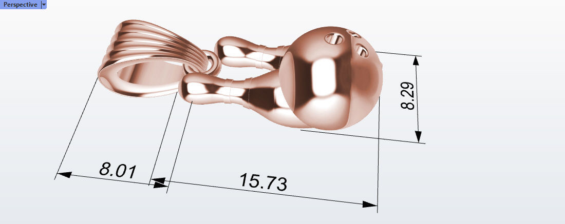 3D Bowling Ball and Pins Pendant Charm Necklace Jewelry 3D print model_9