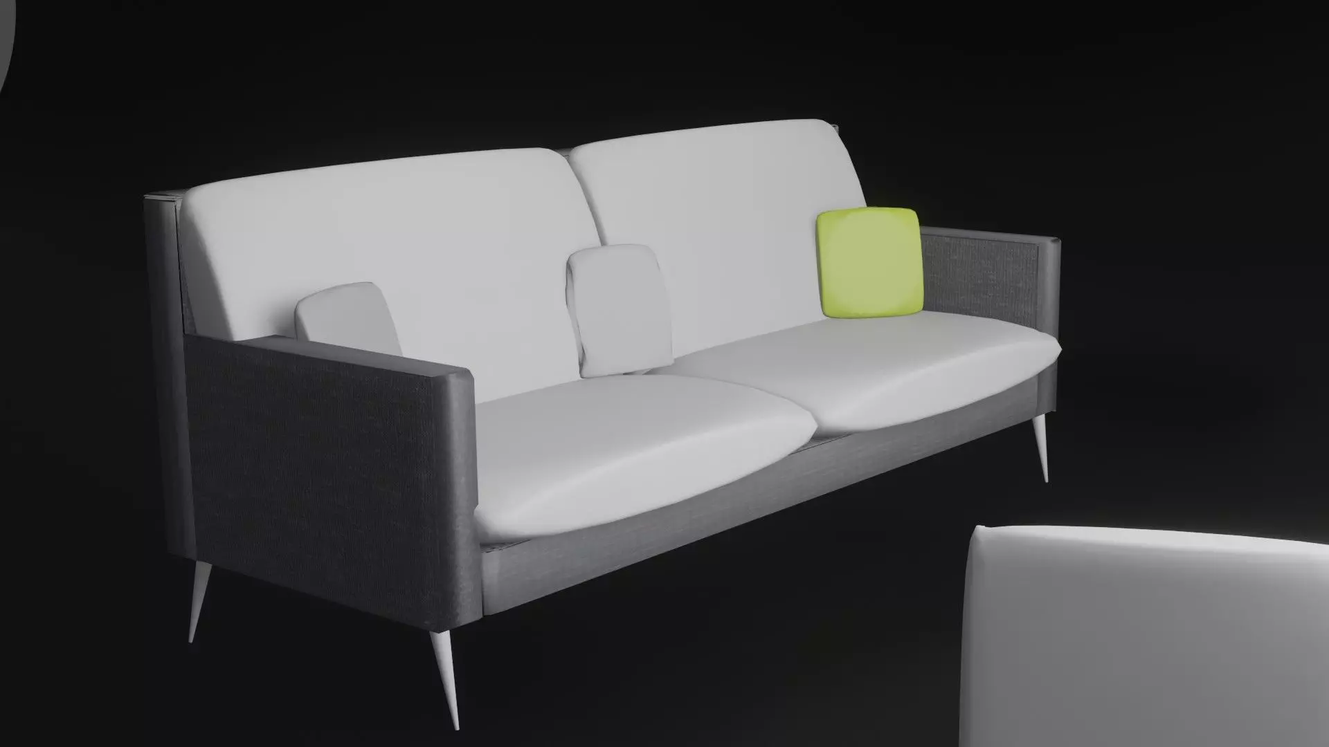 basic modern sofa with chairs Free 3D model