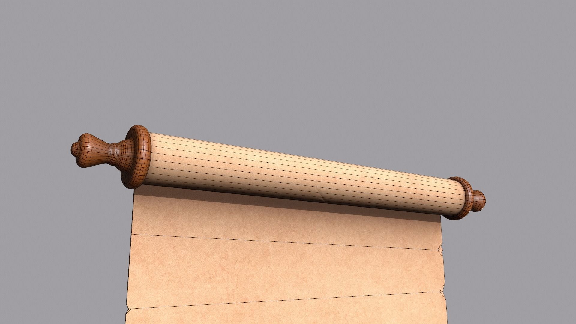 Paper Scroll Low-poly 3D model_6
