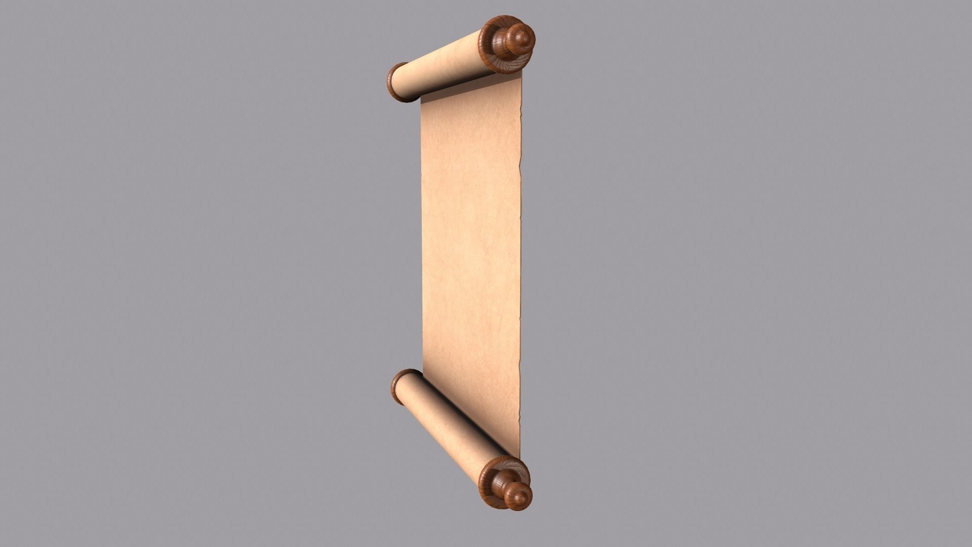 Paper Scroll Low-poly 3D model_5