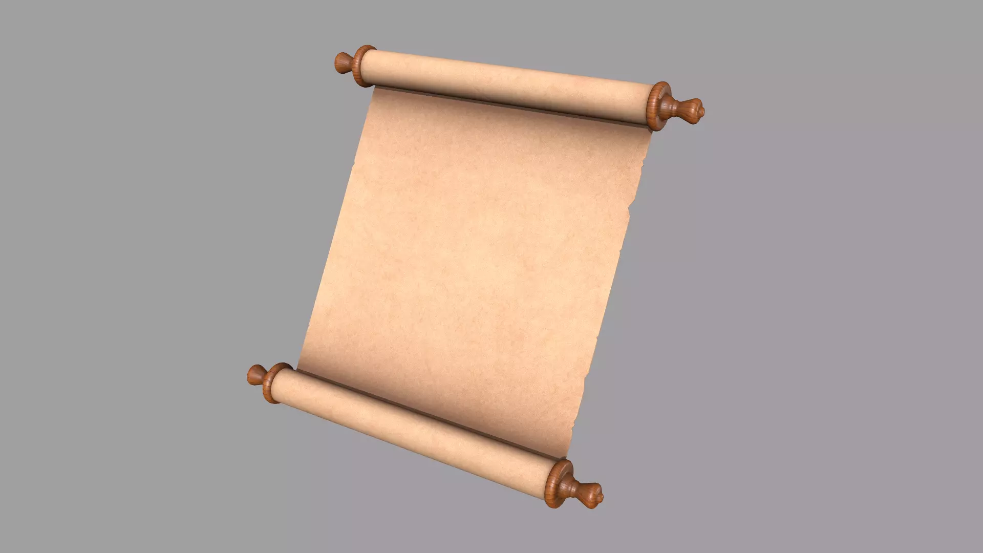 Paper Scroll Low-poly 3D model_0
