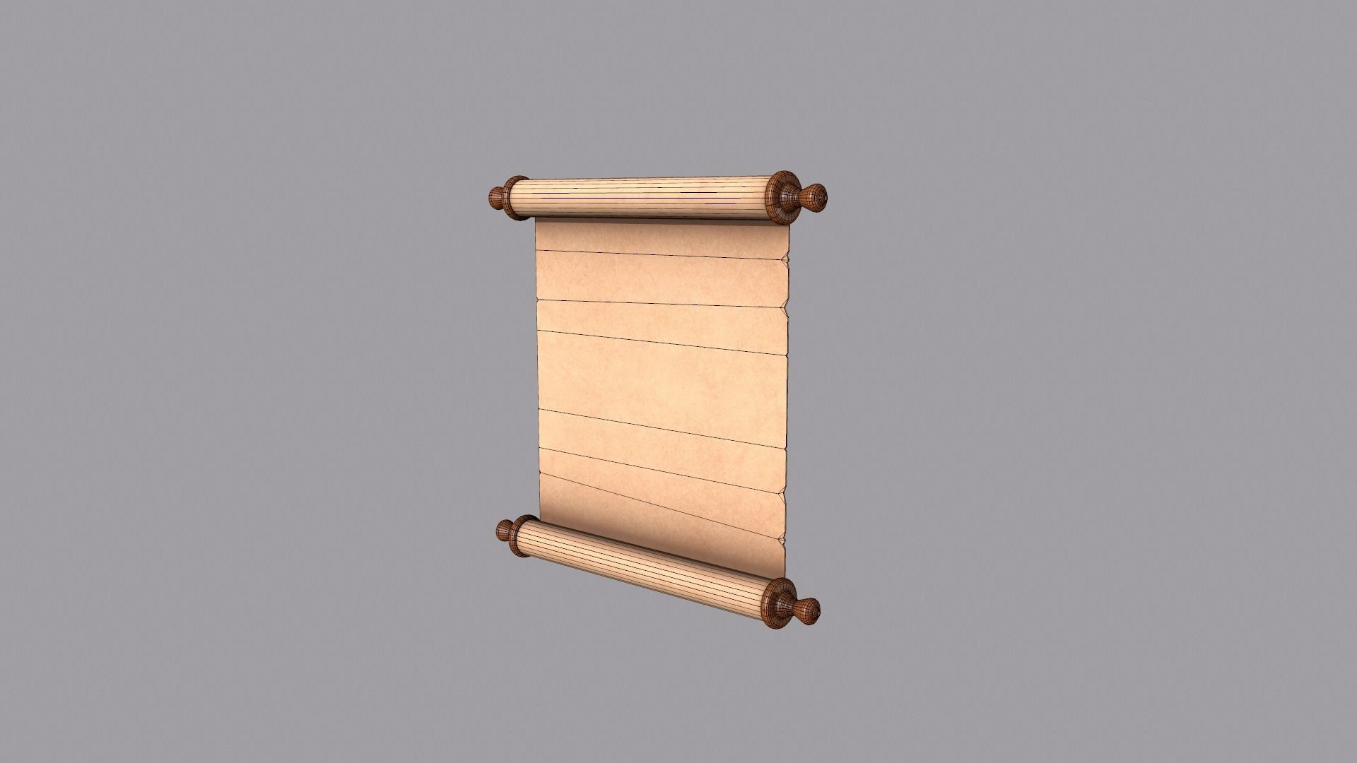 Paper Scroll Low-poly 3D model_7