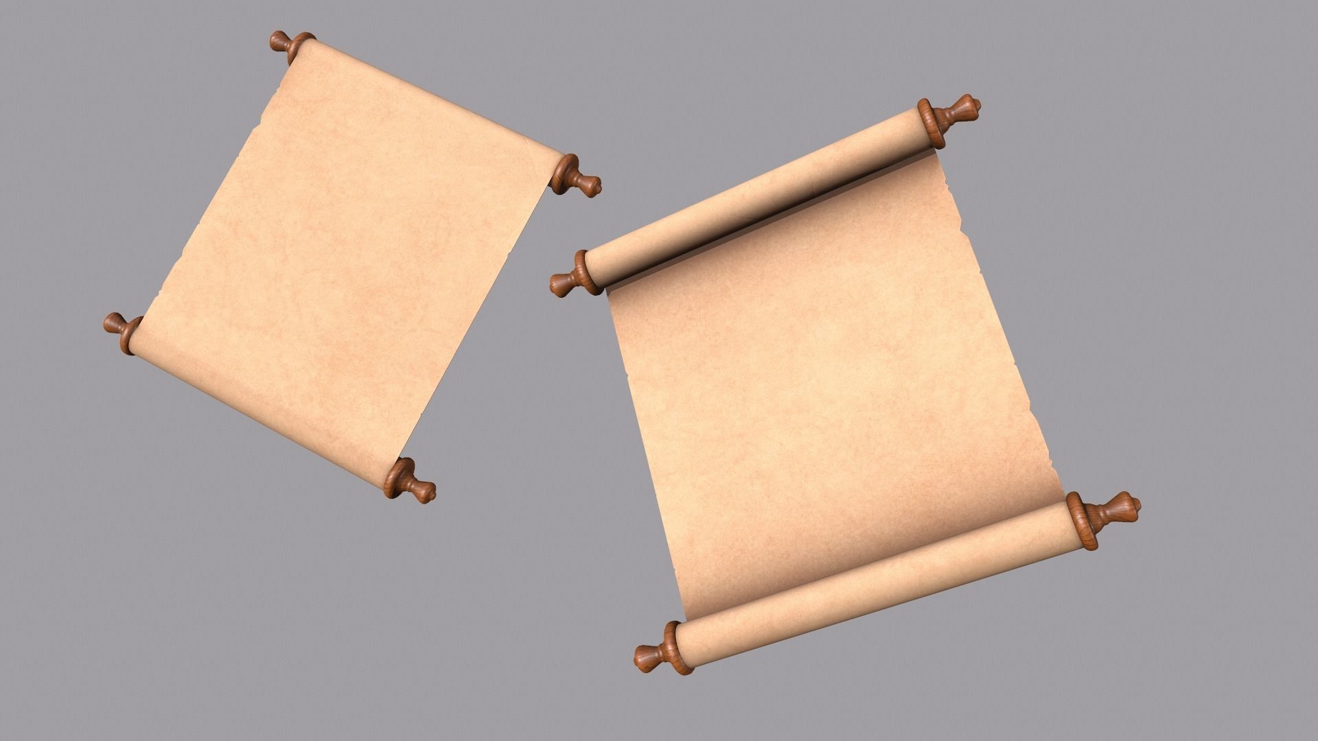 Paper Scroll Low-poly 3D model_1