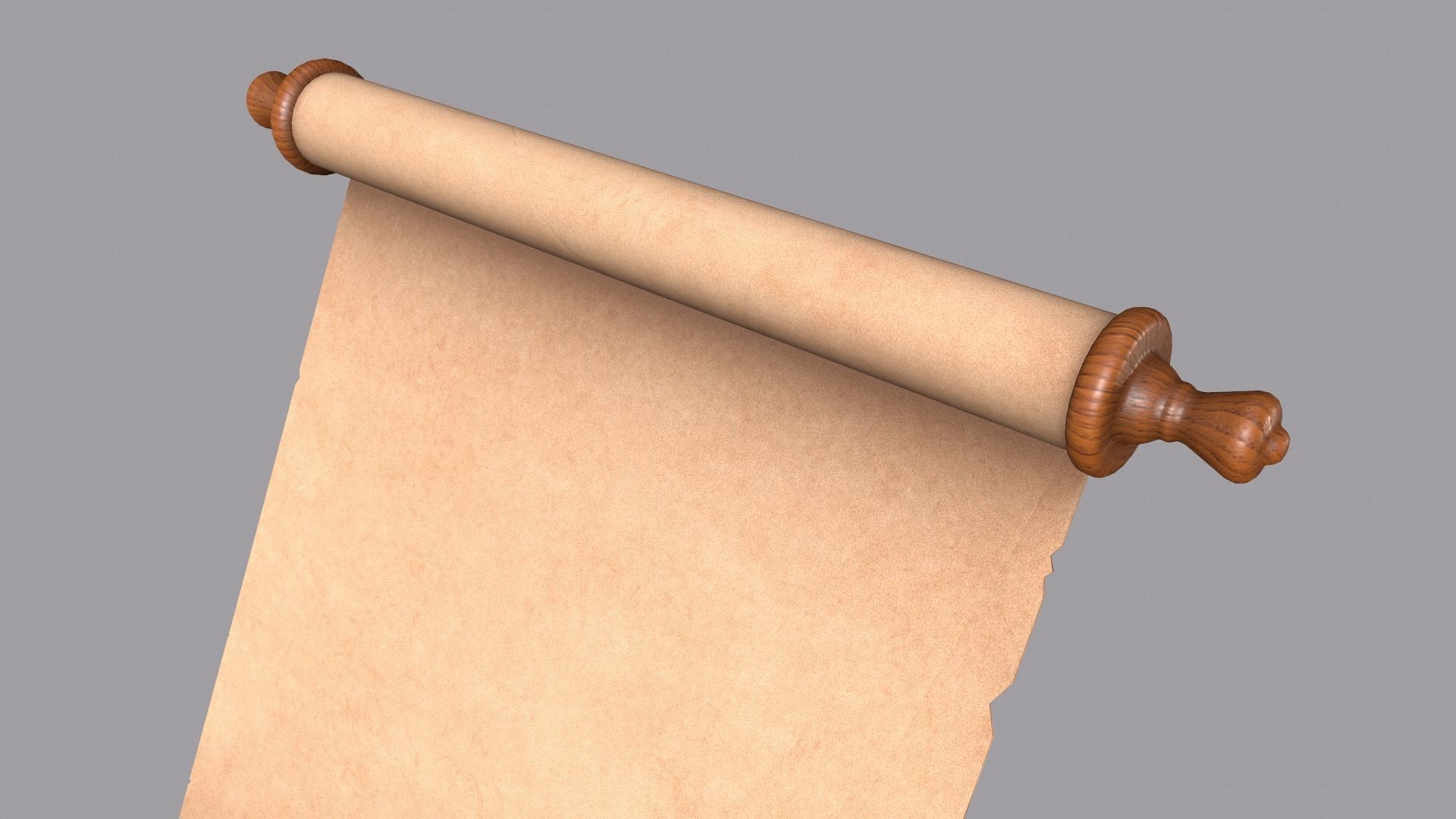 Paper Scroll Low-poly 3D model_2