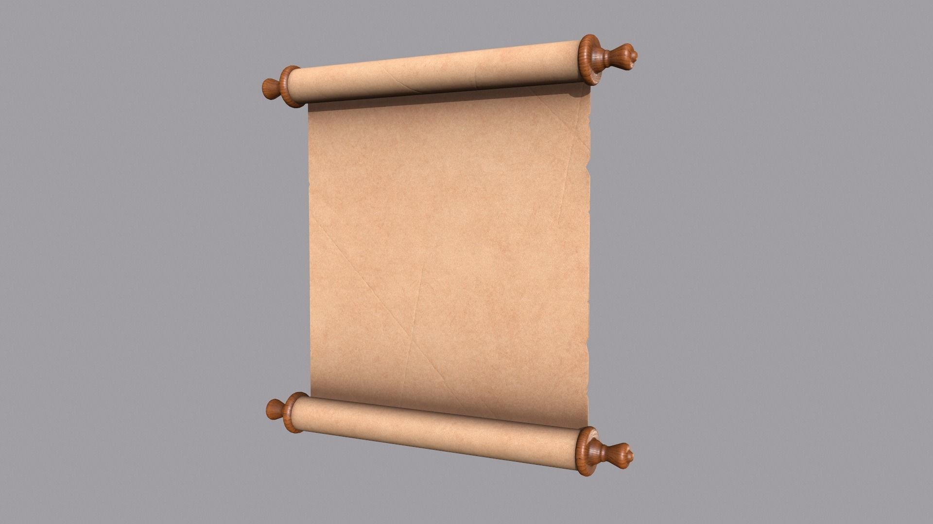 Paper Scroll Low-poly 3D model_3