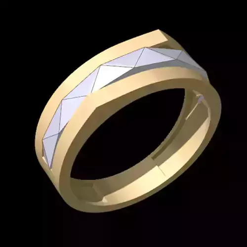 2Piece Chiseled Wedding Ring