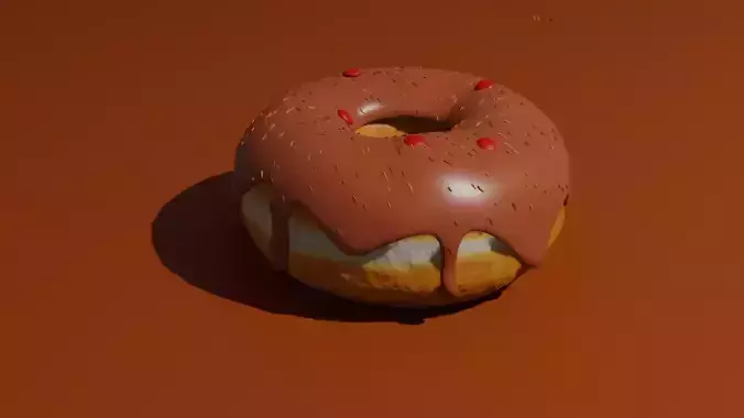 Realistic 3D Model of a Delicious Donut