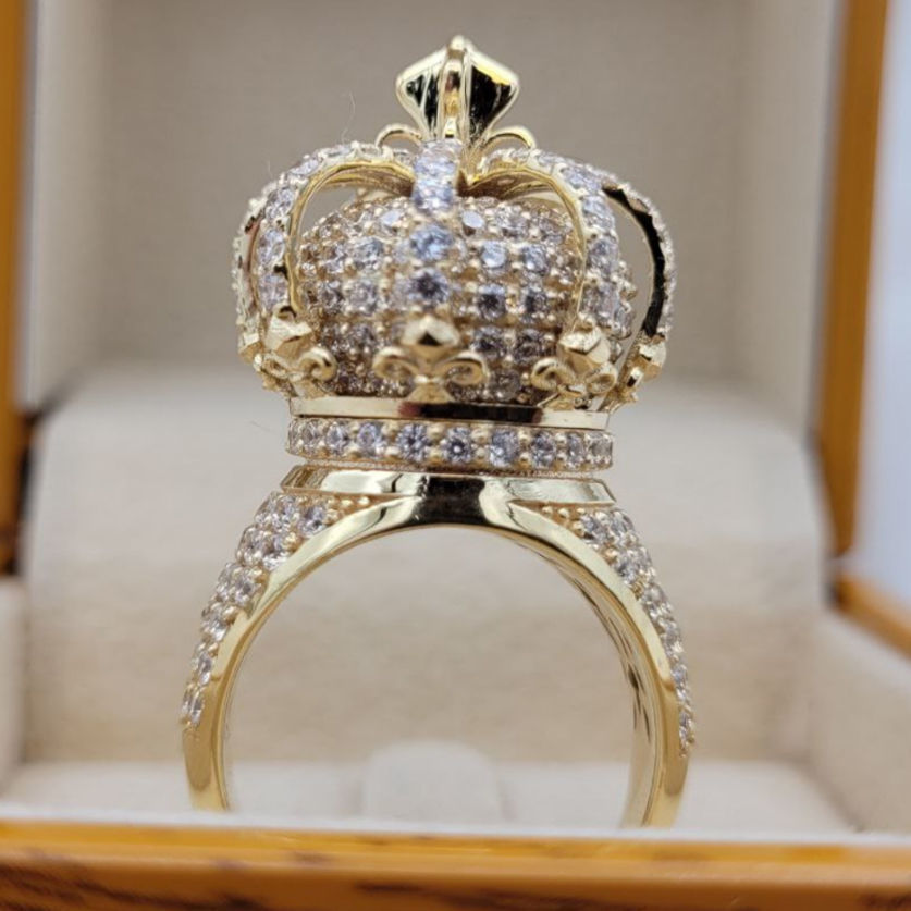 Rotating Crown Ring 3D print model_3