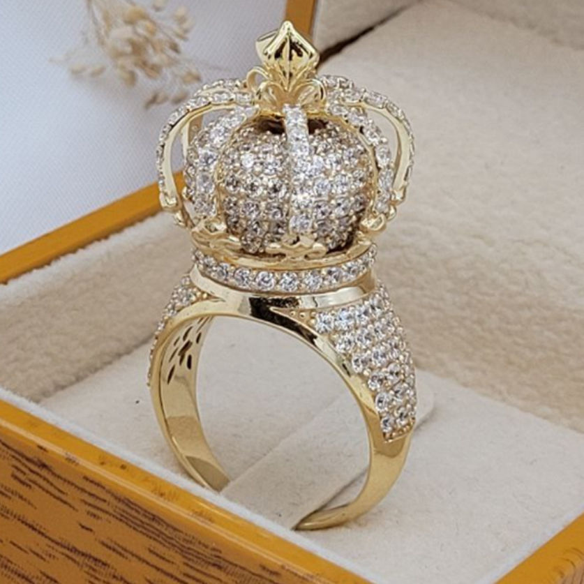 Rotating Crown Ring 3D print model_2