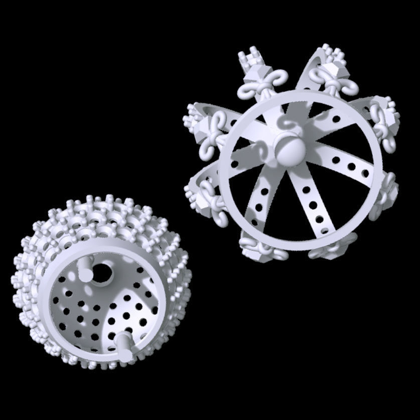 Rotating Crown Ring 3D print model_13
