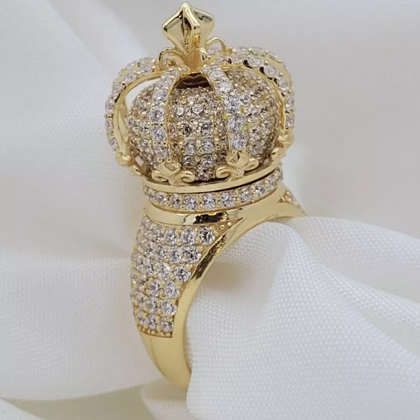 Rotating Crown Ring 3D print model_0