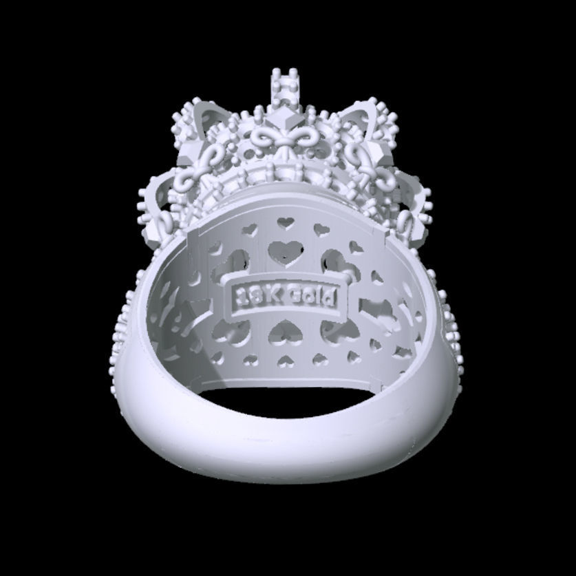 Rotating Crown Ring 3D print model_12