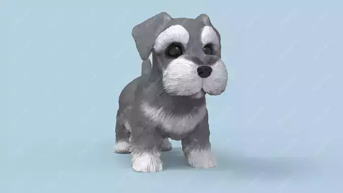 Cute Puppy Schnauzer STL and VRML