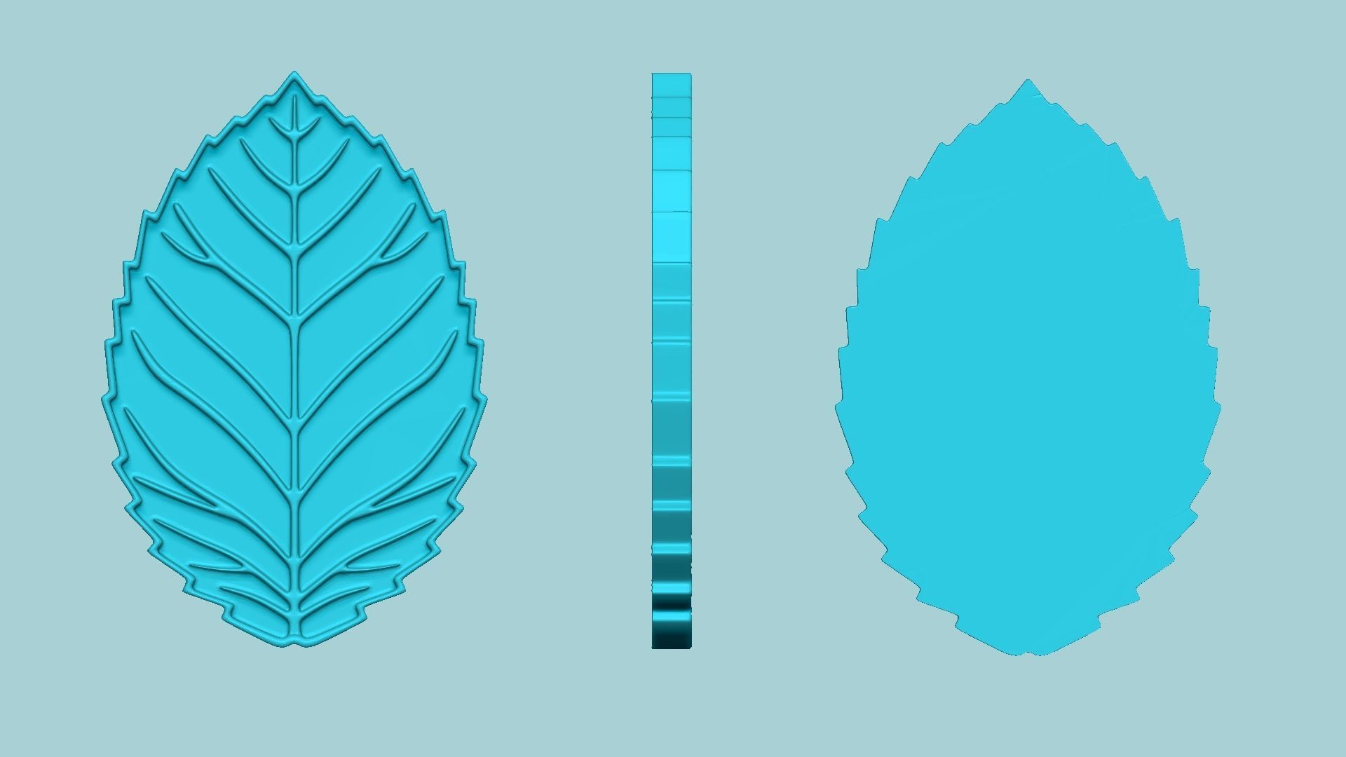 Cookie Cutter Biscuit Mold 02 - Rose Leaf 3D print model_9