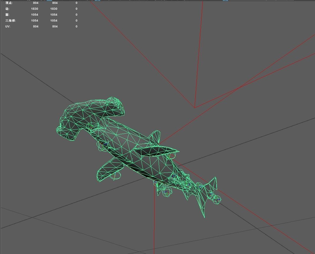 Shark Low-poly 3D model_4