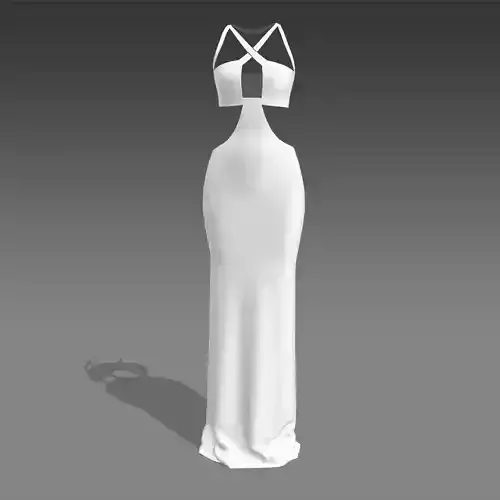 Dress white color block modern look