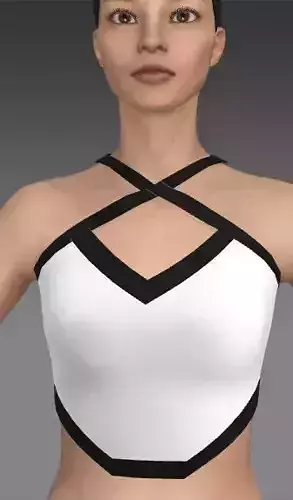 Hourglass diamond cut blouse Low-poly 3D model