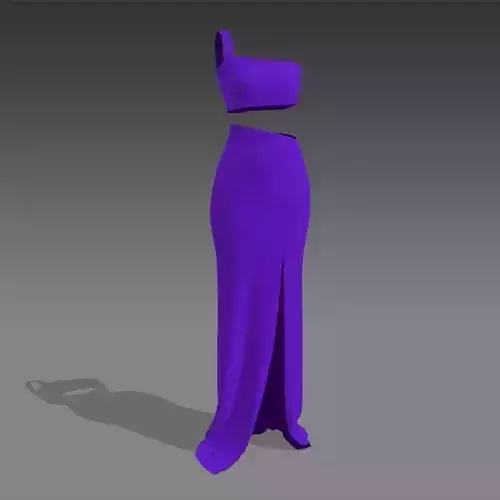 Asymetric  two pieces purple color 