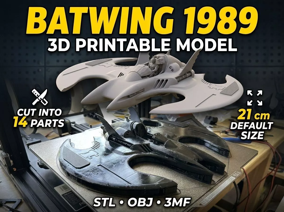 Batwing Batman 1989 3D Printable Model 3D print model