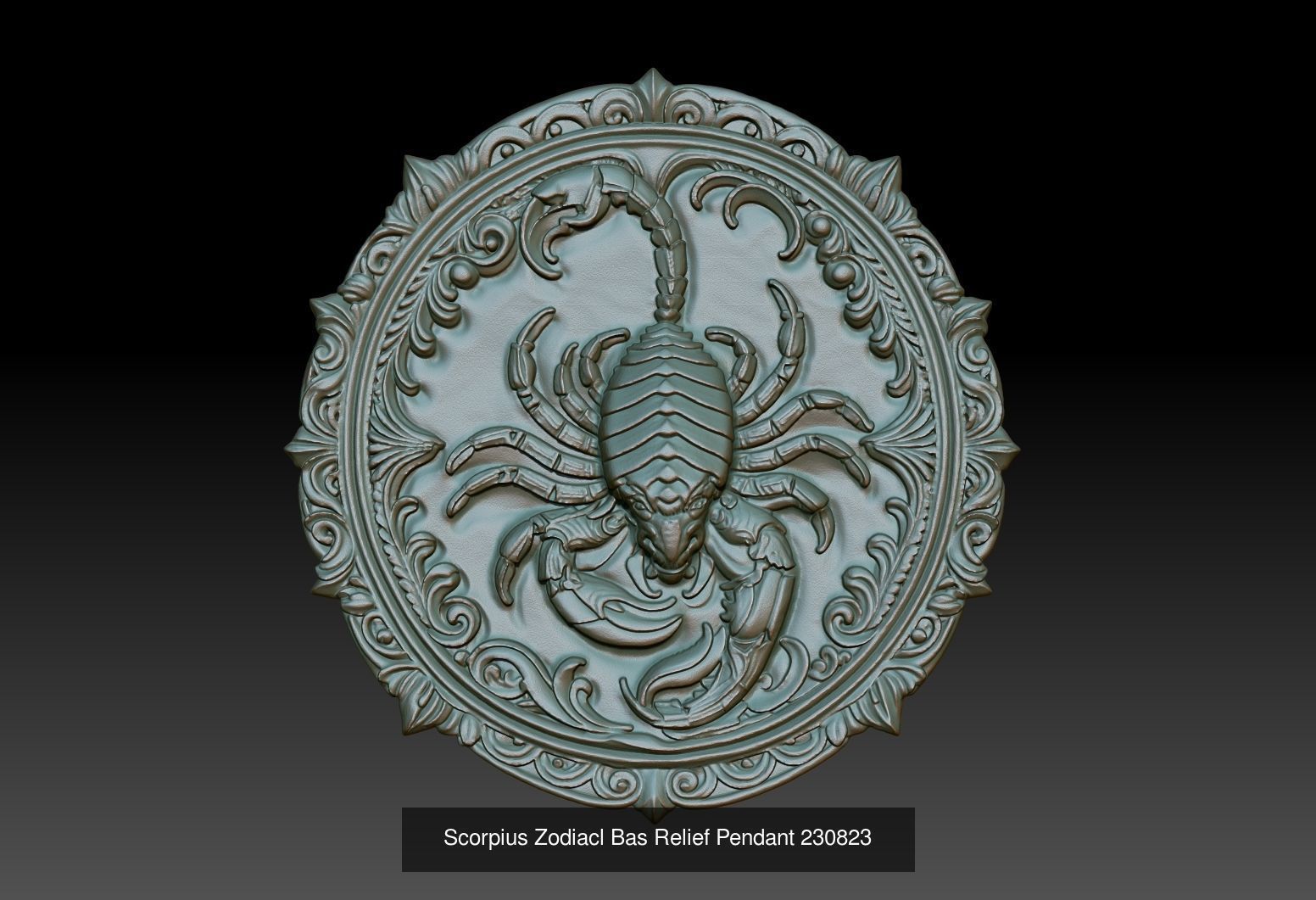 12 Zodiacl Bas Relief Pendant 230823 3D Model Collection_3