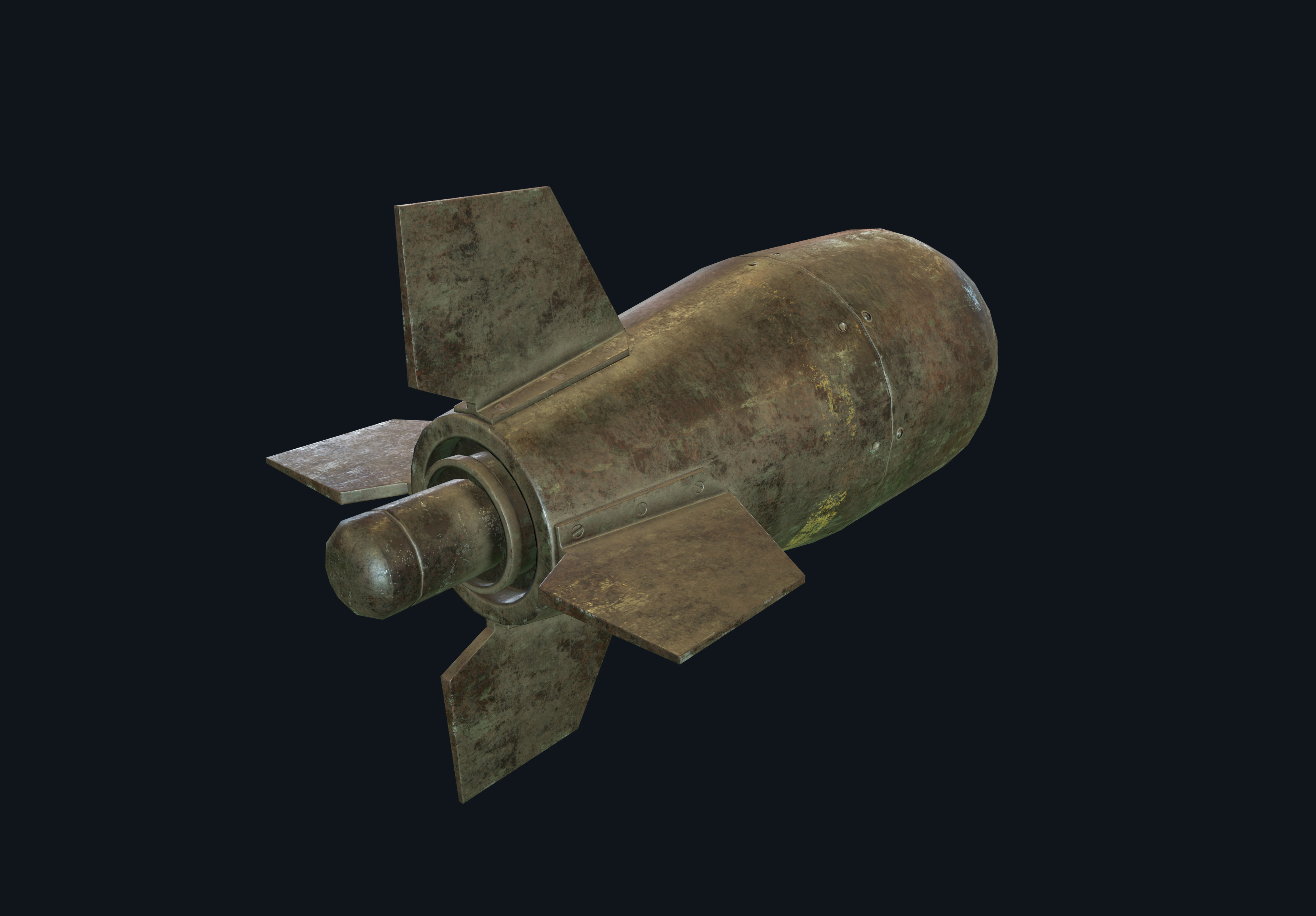 Mini Nuke Bomb Nuclear Damage PBR Low-poly 3D model_4