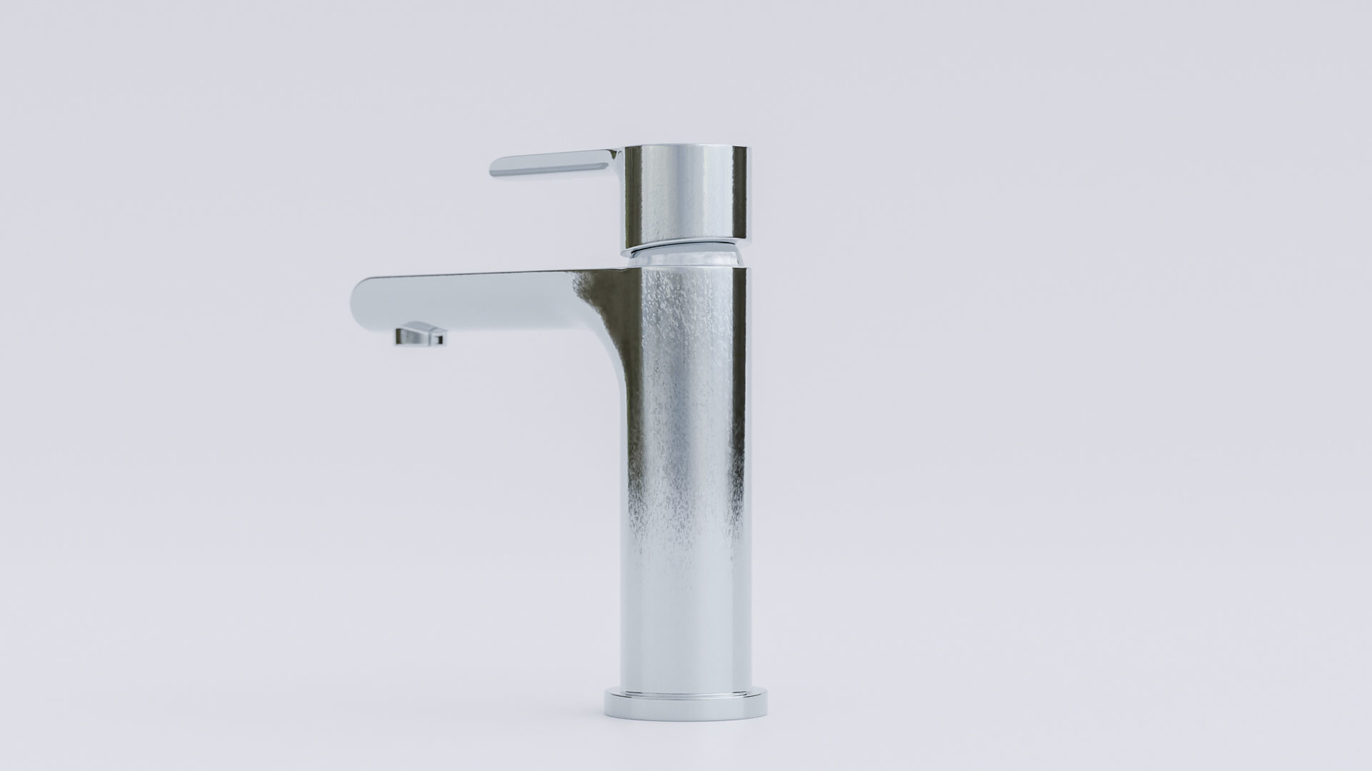 Elegant chrome faucet Low-poly 3D model_5