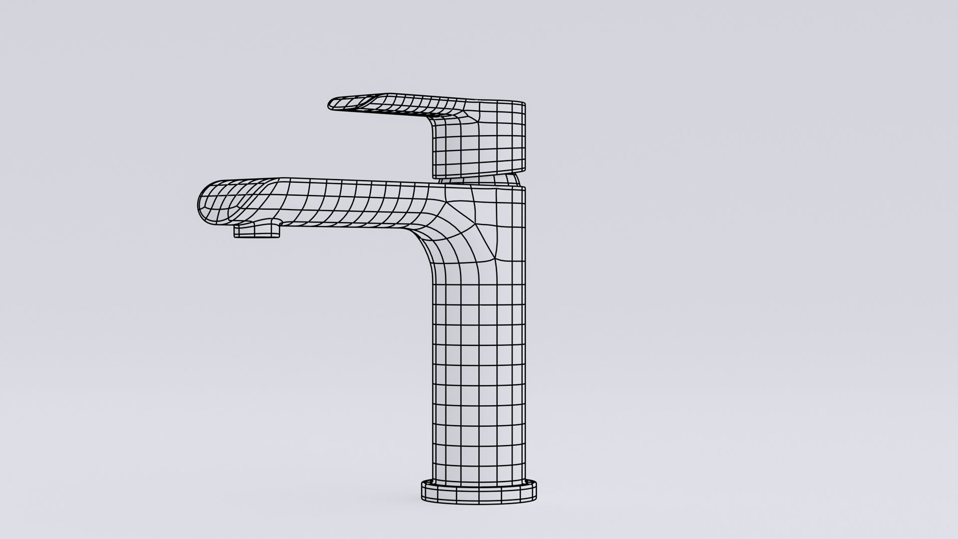 Elegant chrome faucet Low-poly 3D model_8