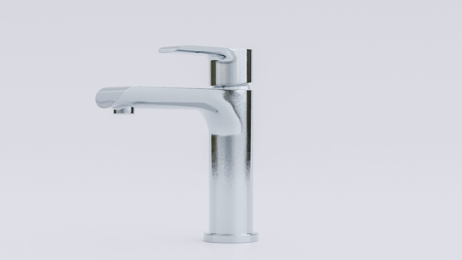 Elegant chrome faucet Low-poly 3D model_3