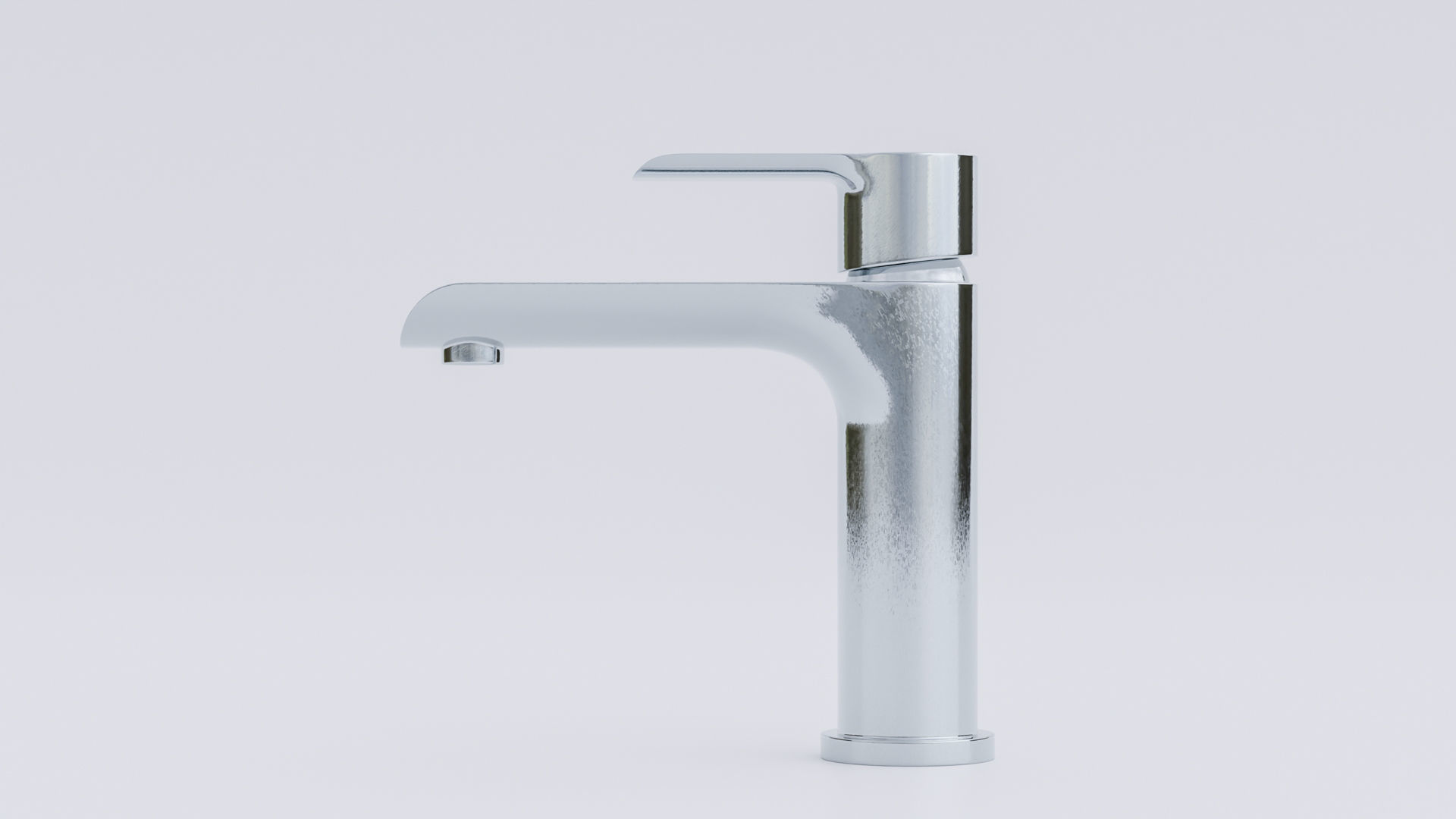 Elegant chrome faucet Low-poly 3D model_4
