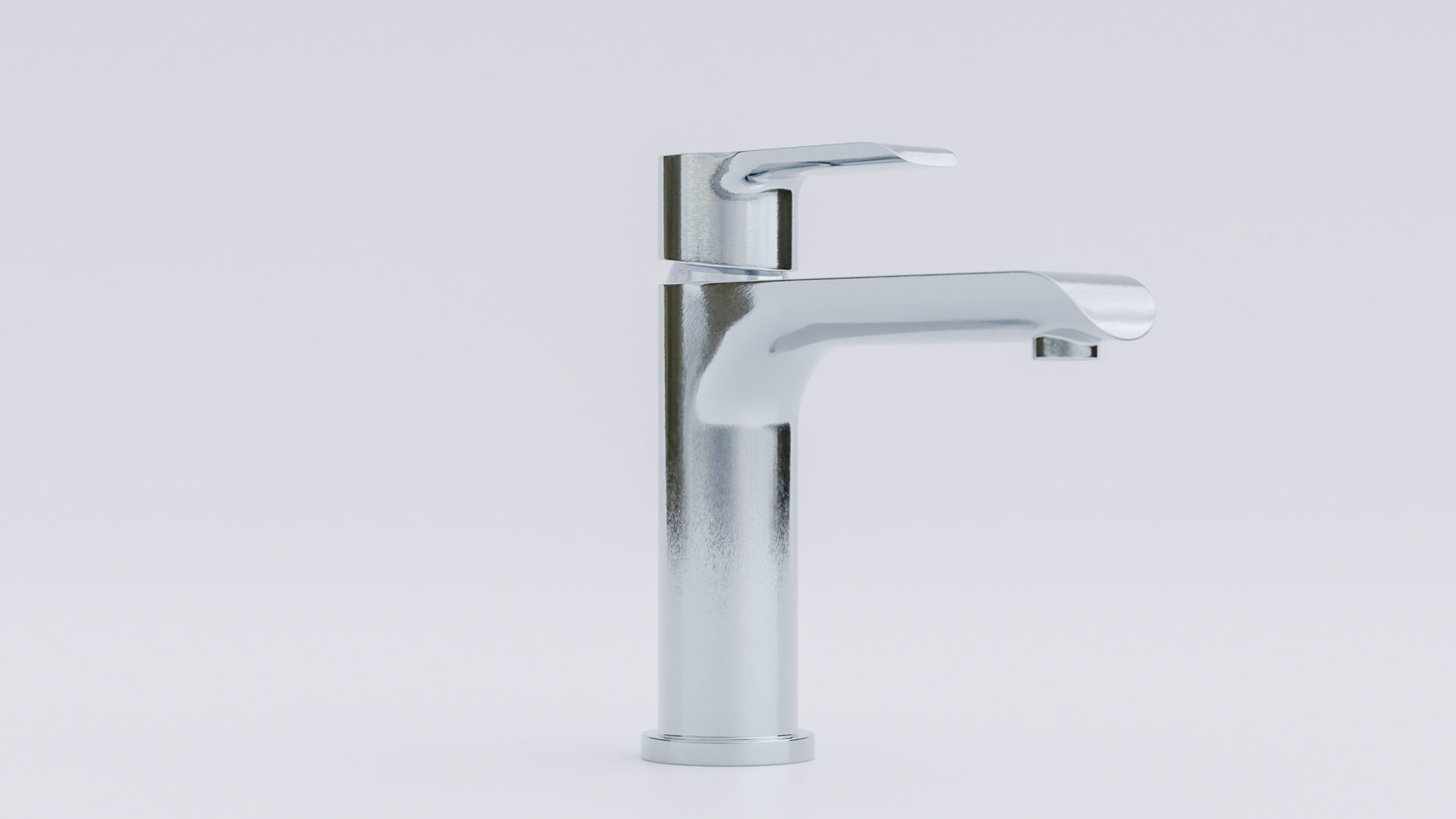 Elegant chrome faucet Low-poly 3D model_1
