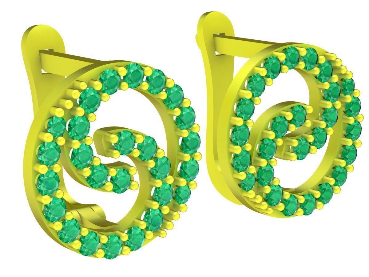 5952 vietnamese diamond earrings  3D print model_4