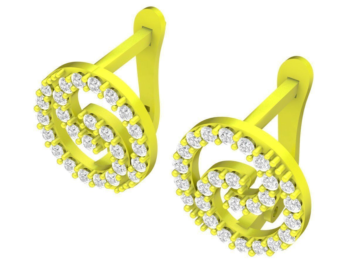 5952 vietnamese diamond earrings  3D print model_1