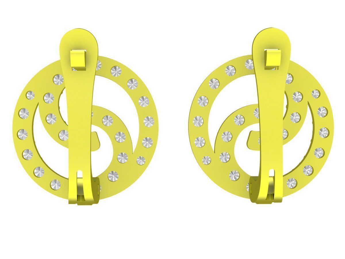5952 vietnamese diamond earrings  3D print model_3