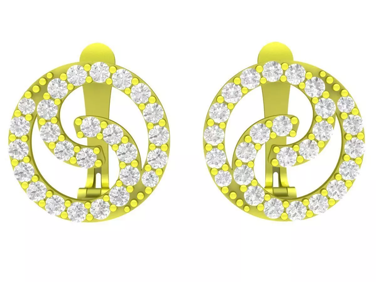 5952 vietnamese diamond earrings  3D print model_0