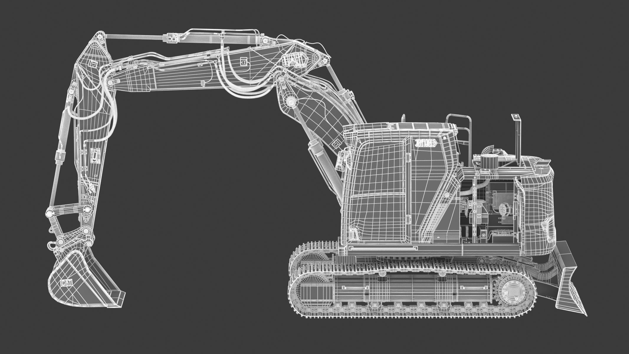 Cat 313 Excavator Triple Arm 3D model_23