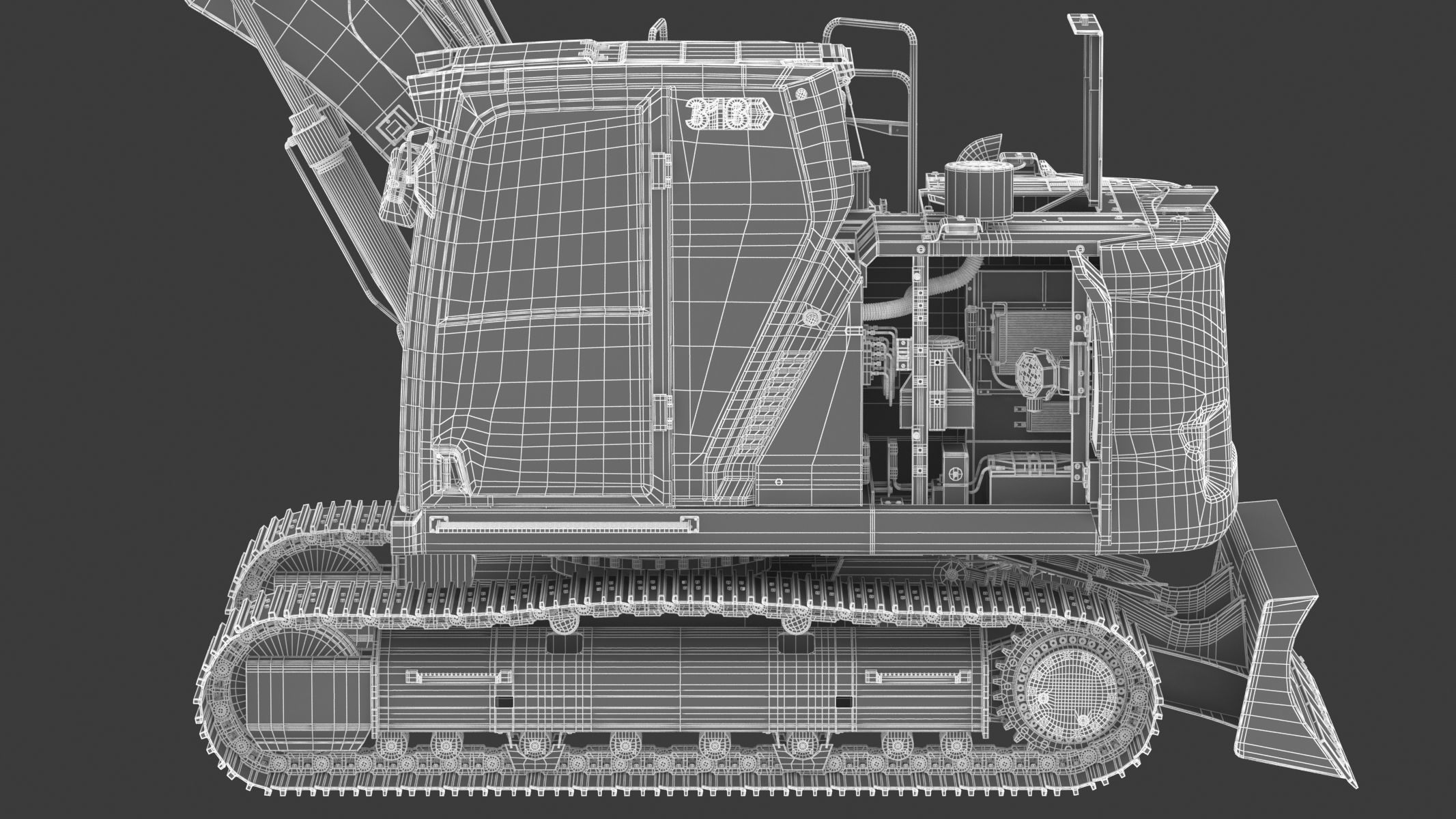 Cat 313 Excavator Triple Arm 3D model_33