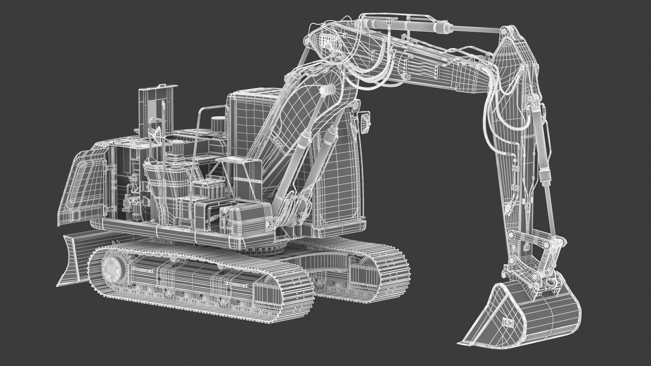 Cat 313 Excavator Triple Arm 3D model_26