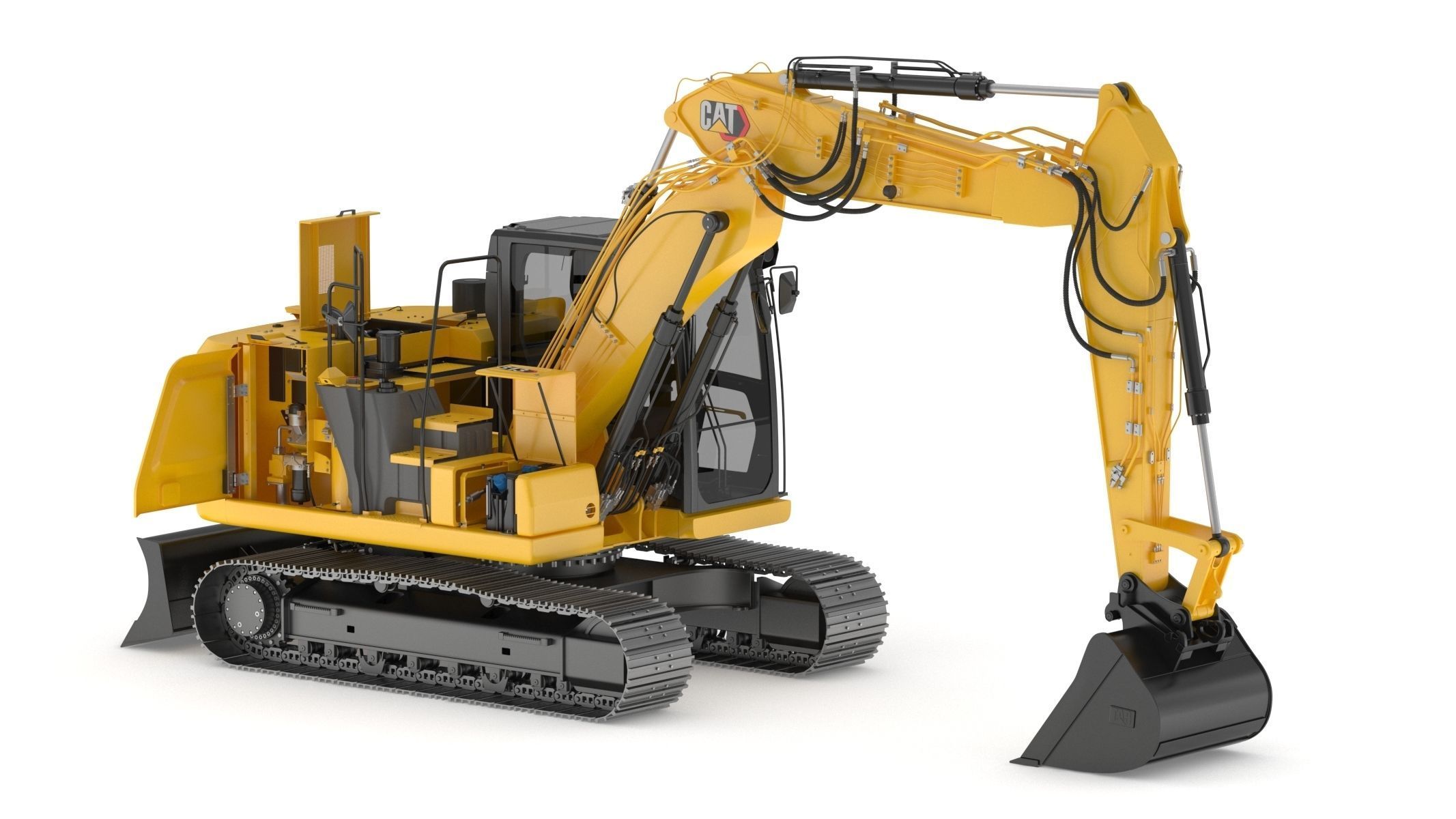 Cat 313 Excavator Triple Arm 3D model_5