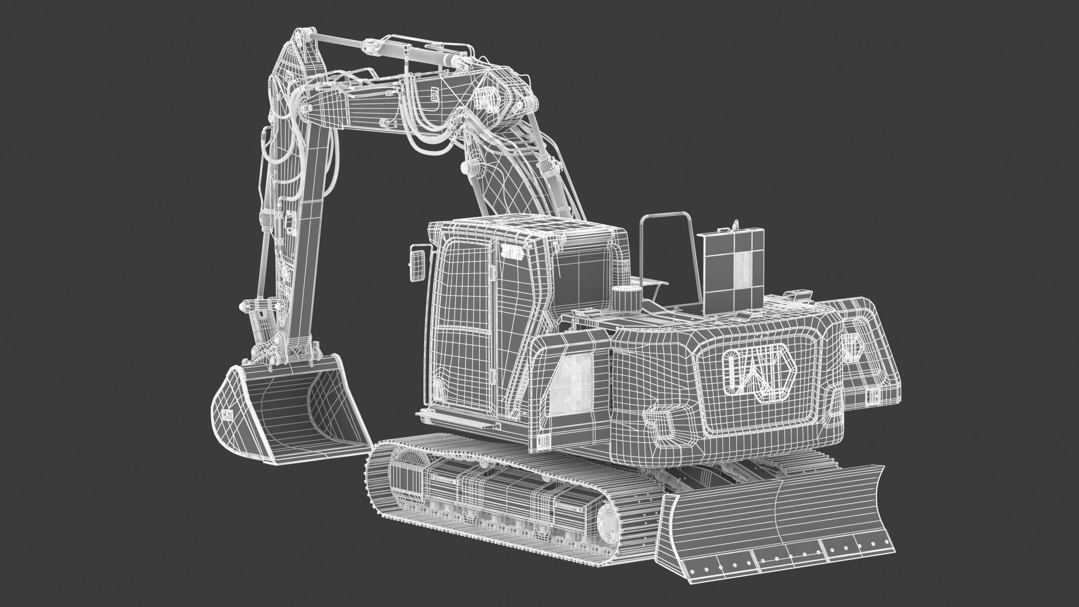 Cat 313 Excavator Triple Arm 3D model_30