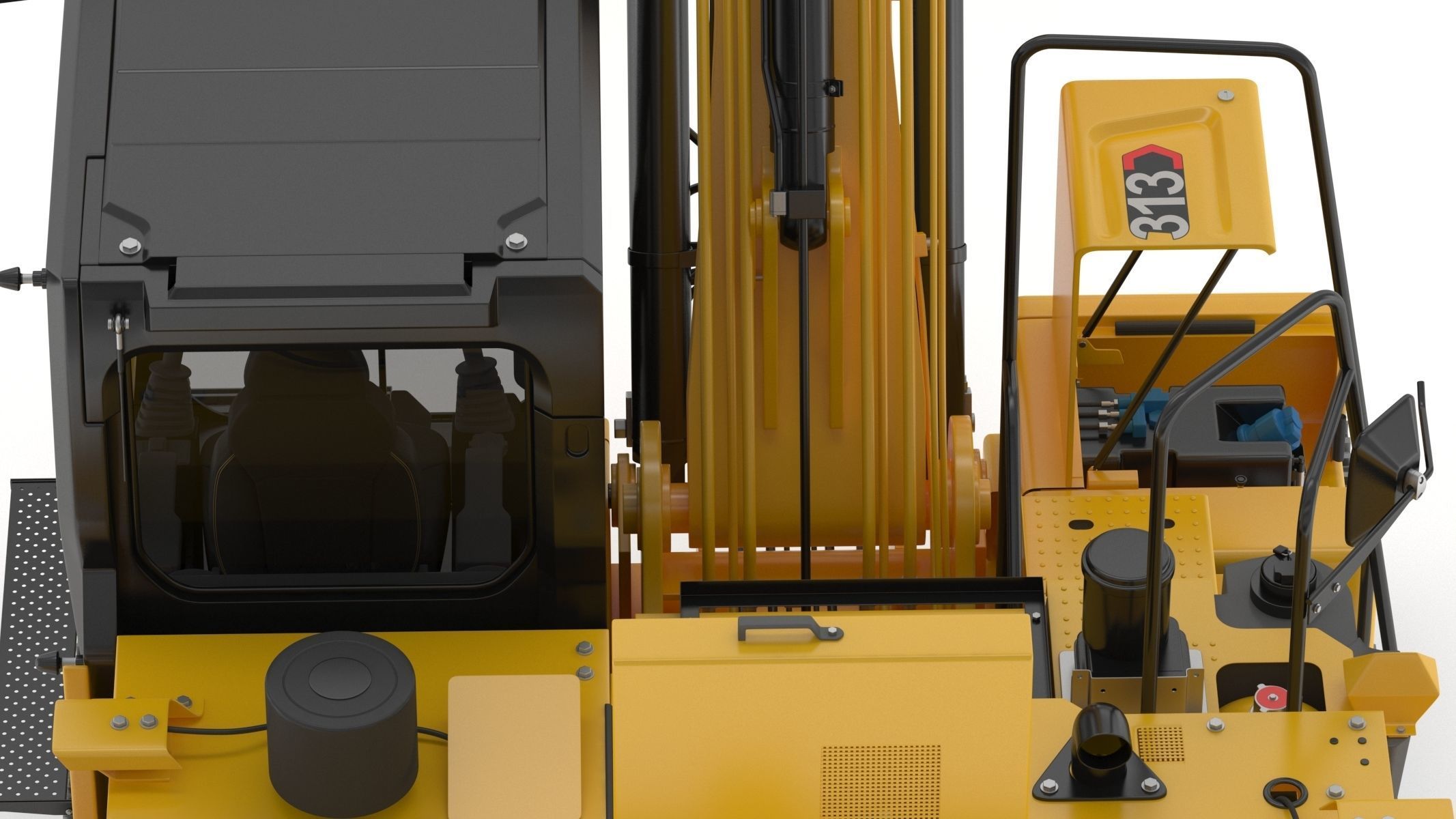 Cat 313 Excavator Triple Arm 3D model_18